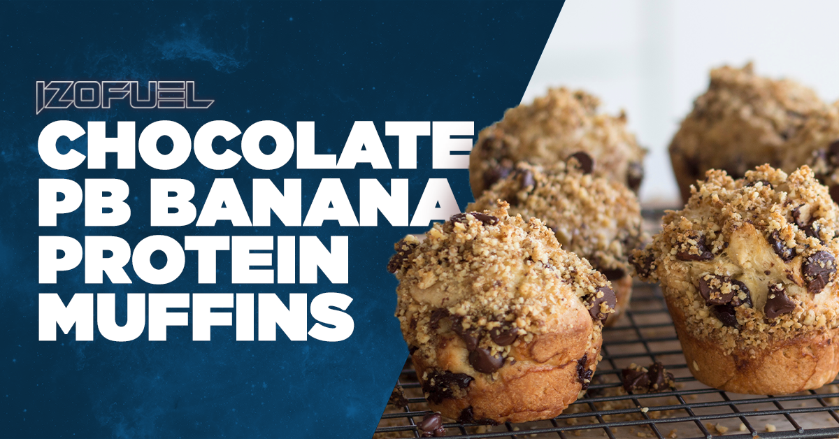 Chocolate Peanut Butter Banana Protein Muffins