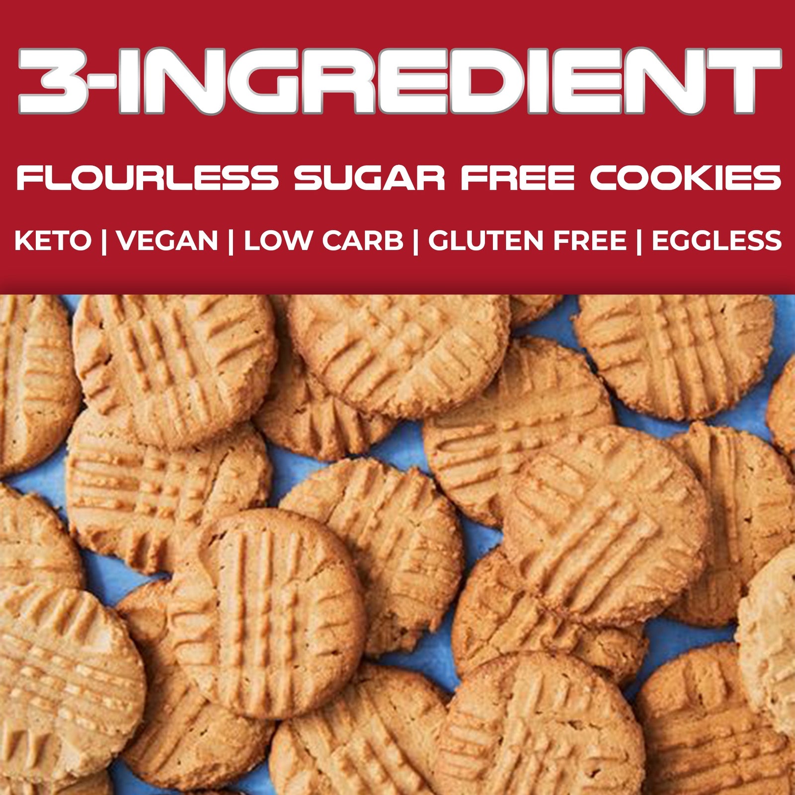 3-INGREDIENT | Flourless + Sugar Free Cookies