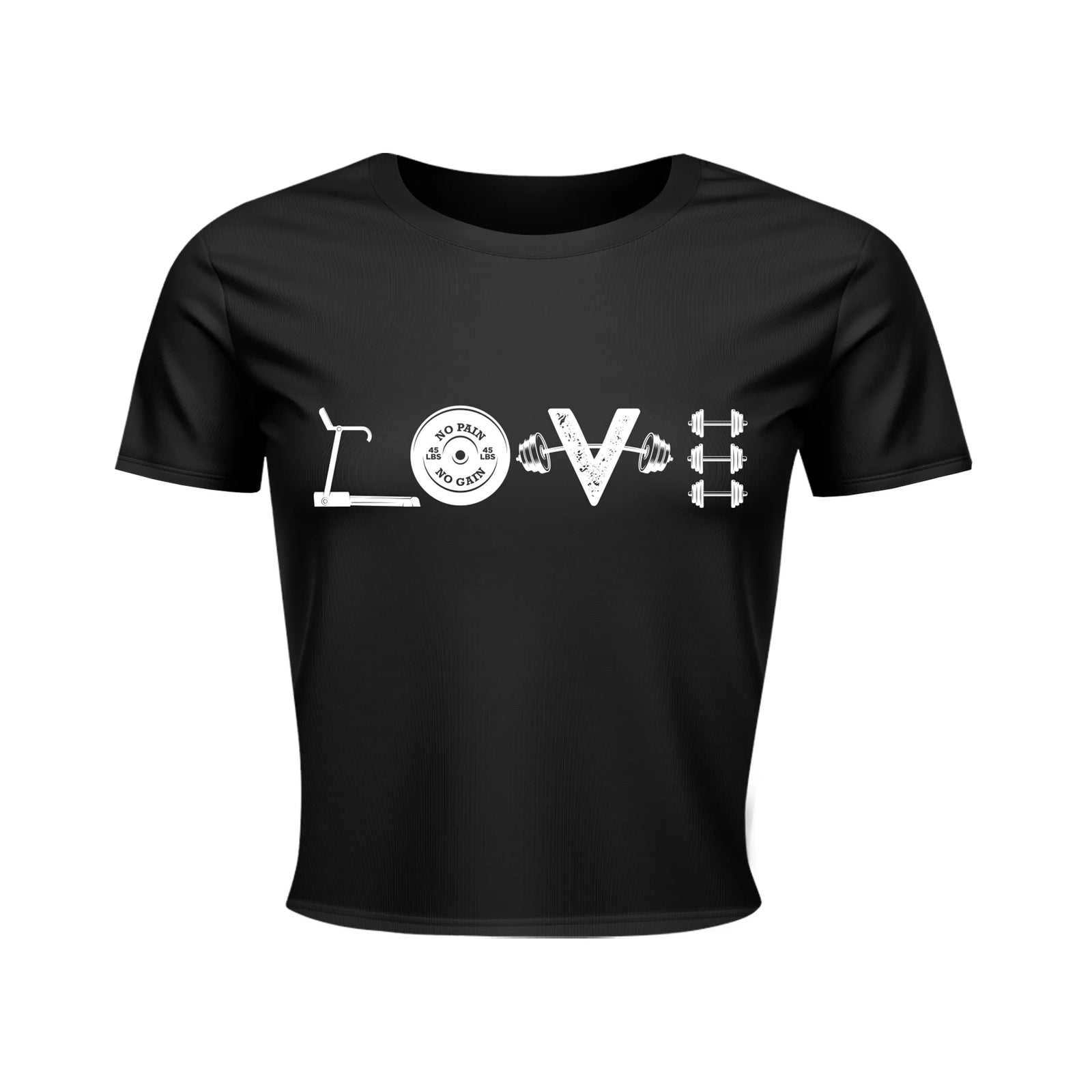 LOVE | Black Crop Shirt