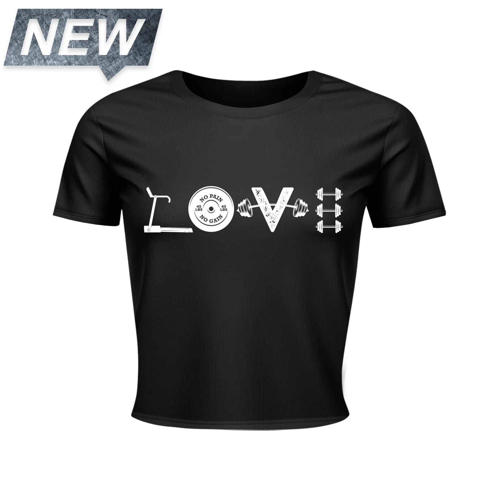 LOVE | Black Crop Shirt