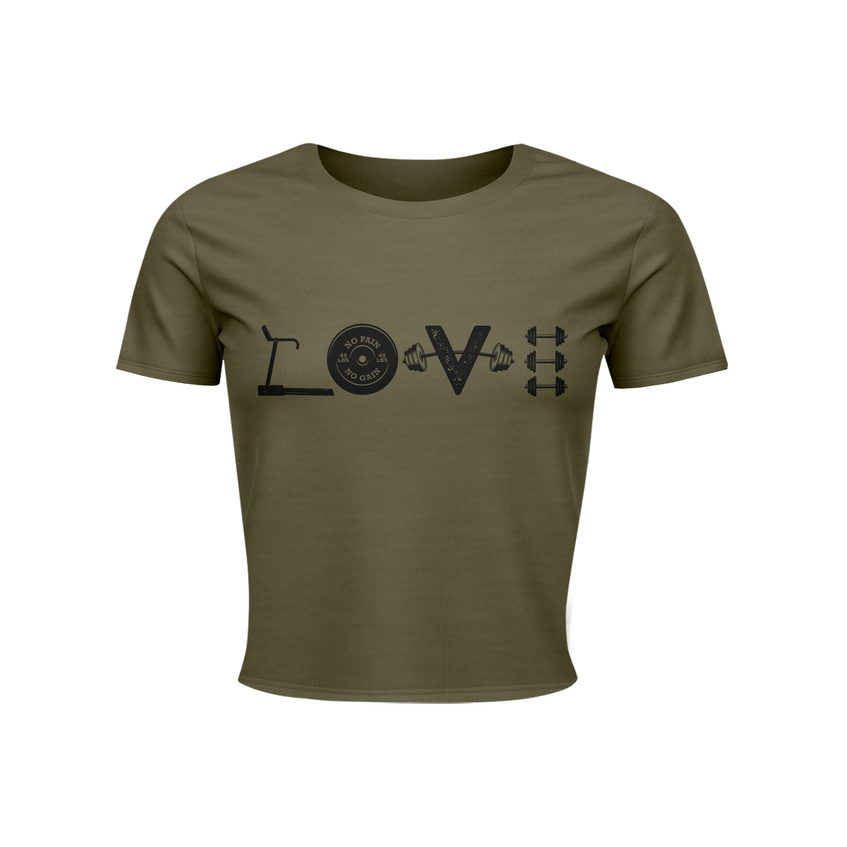 LOVE | Olive Crop Shirt