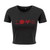 Red LOVE | Black Crop Top